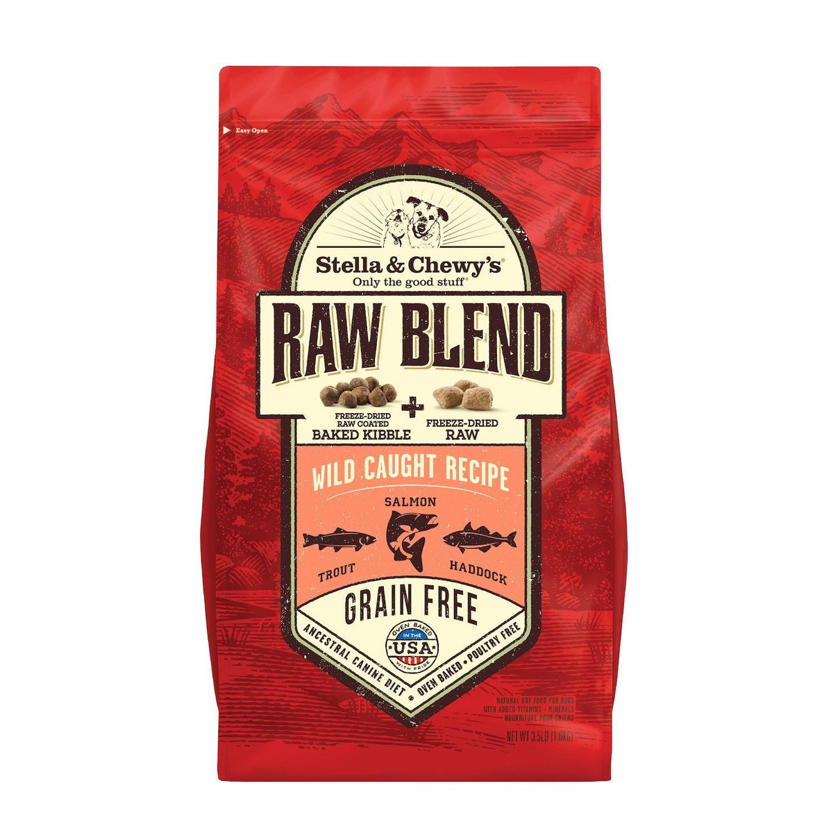 STELLA AND CHEWY'S RAW BLEND WILD CAUGHT 3.5lb-Four Muddy Paws