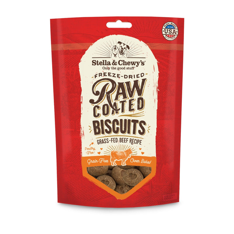 STELLA AND CHEWY'S RAW COATED BEEF BAKED DOG BISCUIT 9oz-Four Muddy Paws