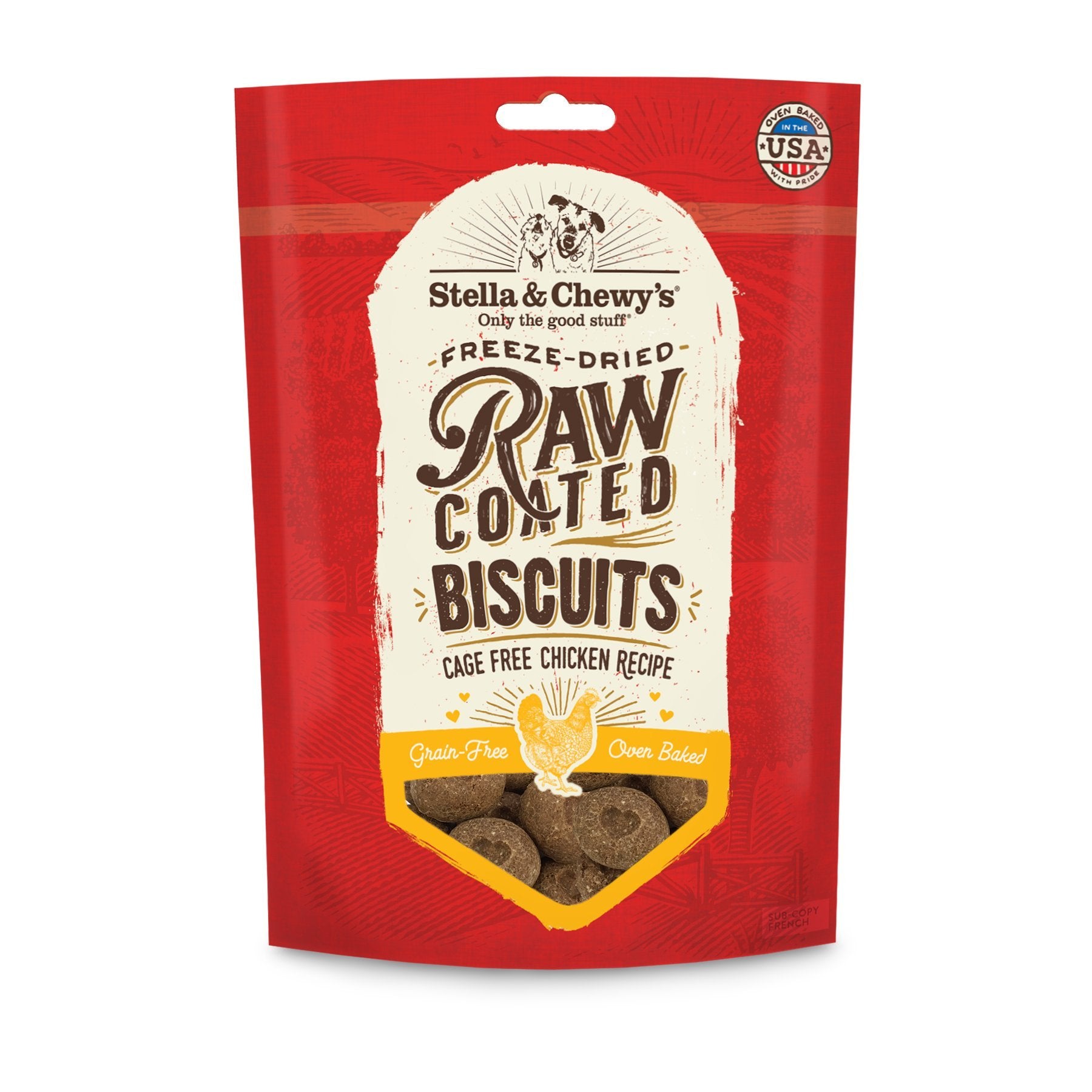 STELLA AND CHEWY'S RAW COATED CHICKEN BAKED DOG BISCUIT 9oz-Four Muddy Paws