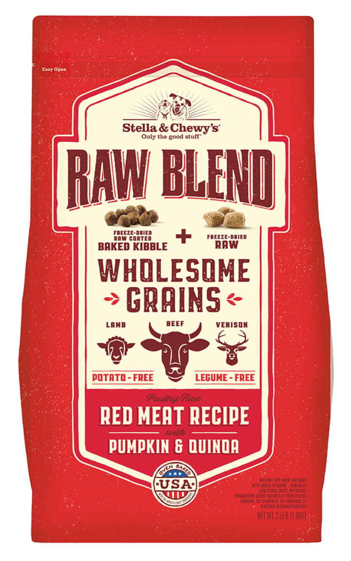 STELLA AND CHEWY'S WHOLESOME GRAIN RAW BLEND RED MEAT 22lbs-Four Muddy Paws