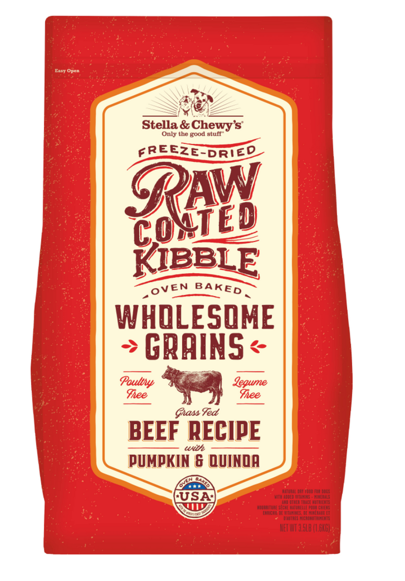 STELLA AND CHEWY'S WHOLESOME GRAIN RAW COATED BEEF BLEND 22LB-Four Muddy Paws