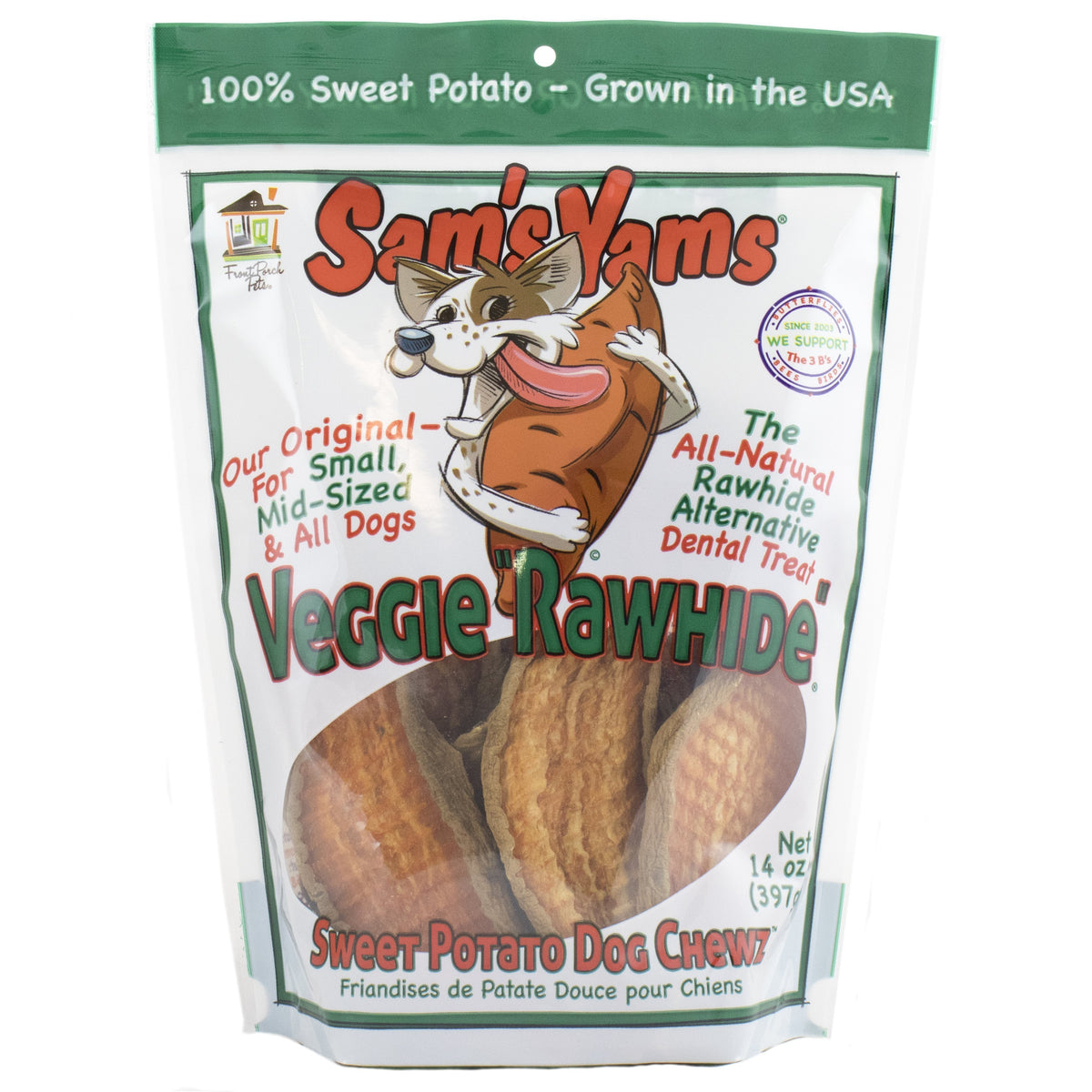 Sam's Yams Veggie Rawhide 14oz-Four Muddy Paws