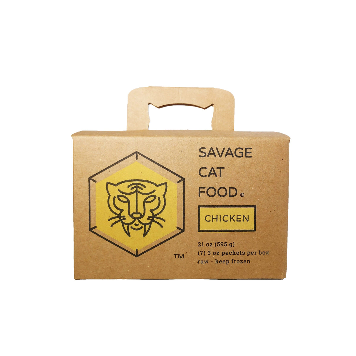 Savage Cat Chicken Frozen Raw Food 3oz x 7ct-Four Muddy Paws