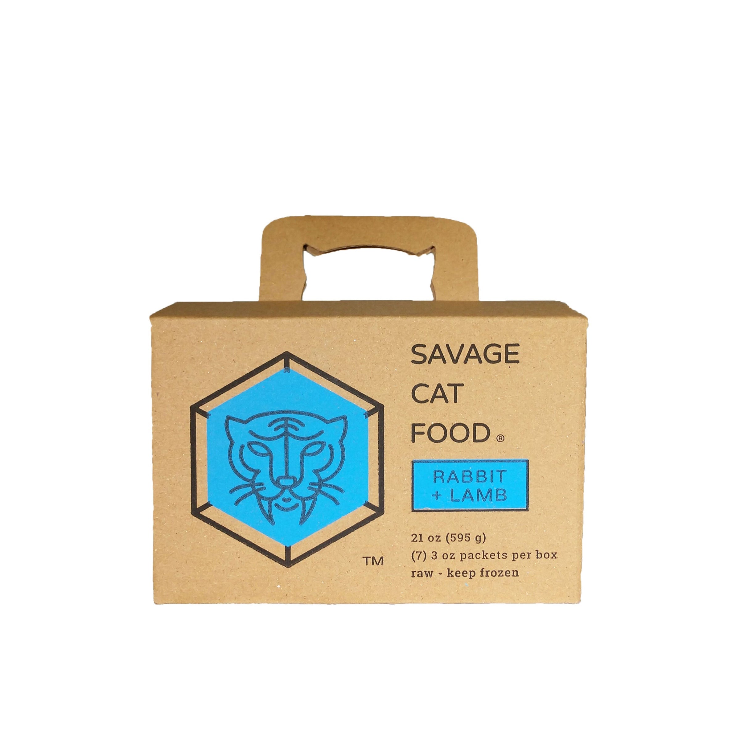 Savage Cat Rabbit & Lamb Frozen Raw Food 3oz x 7ct-Four Muddy Paws