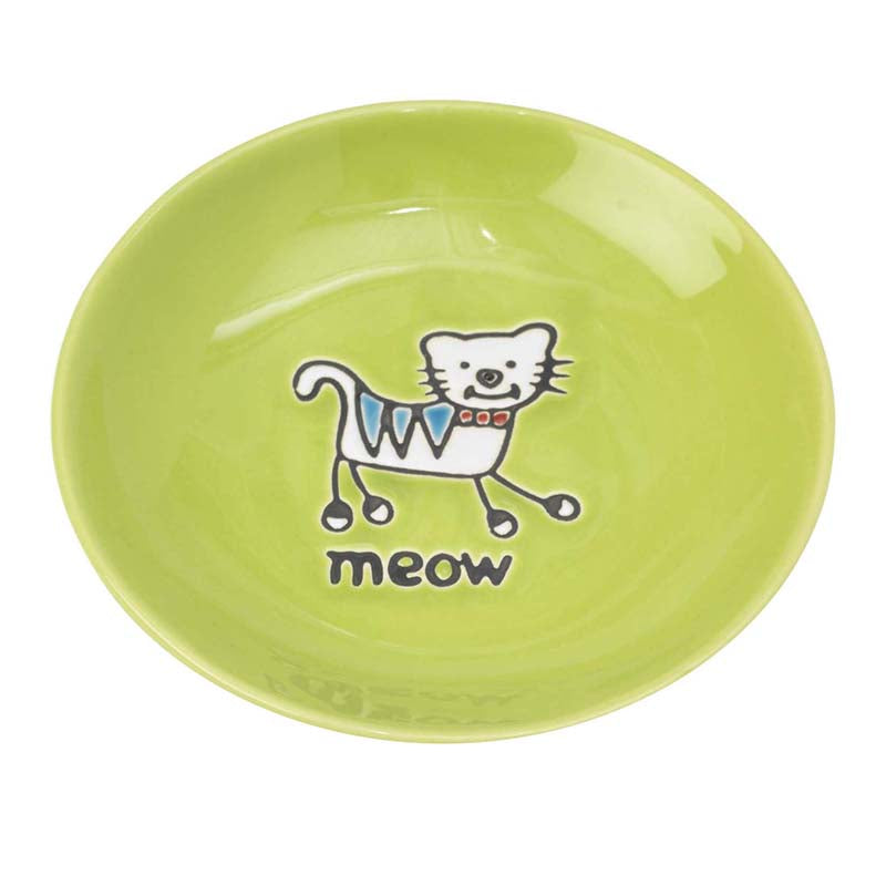 Silly Kitty Saucer Lime Green 2.5 oz-Four Muddy Paws