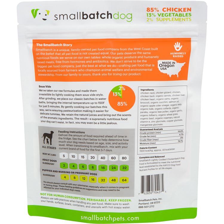 Smallbatch Dog Frozen Lightly Cooked Chicken 5lb-Four Muddy Paws