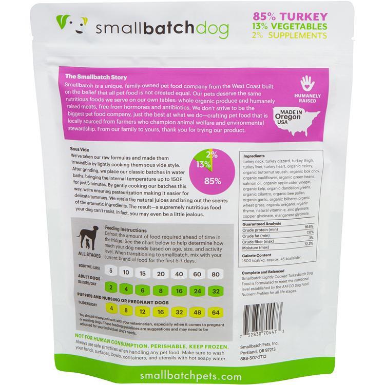 Smallbatch Dog Frozen Lightly Cooked Turkey 2lb-Four Muddy Paws