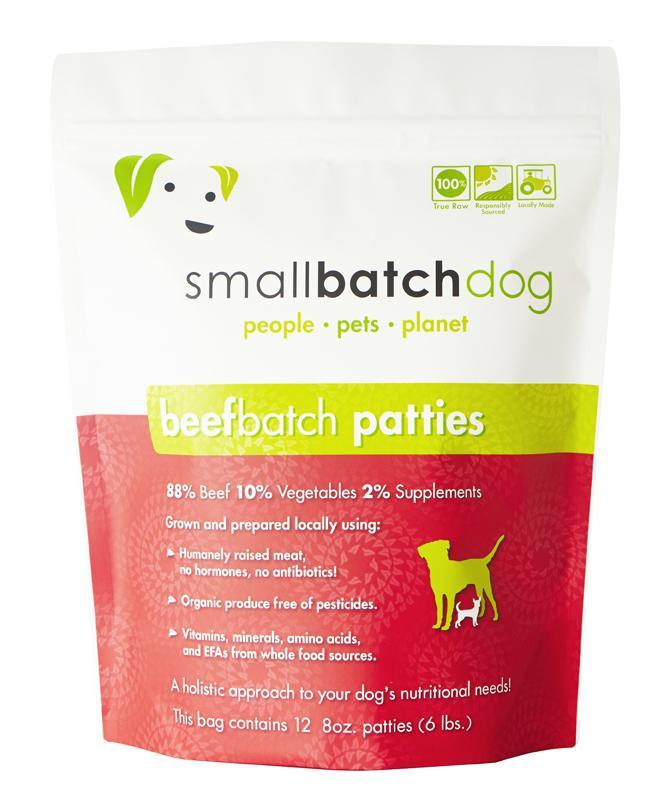 Smallbatch Dog Frozen Patties Beef 6lb-Four Muddy Paws
