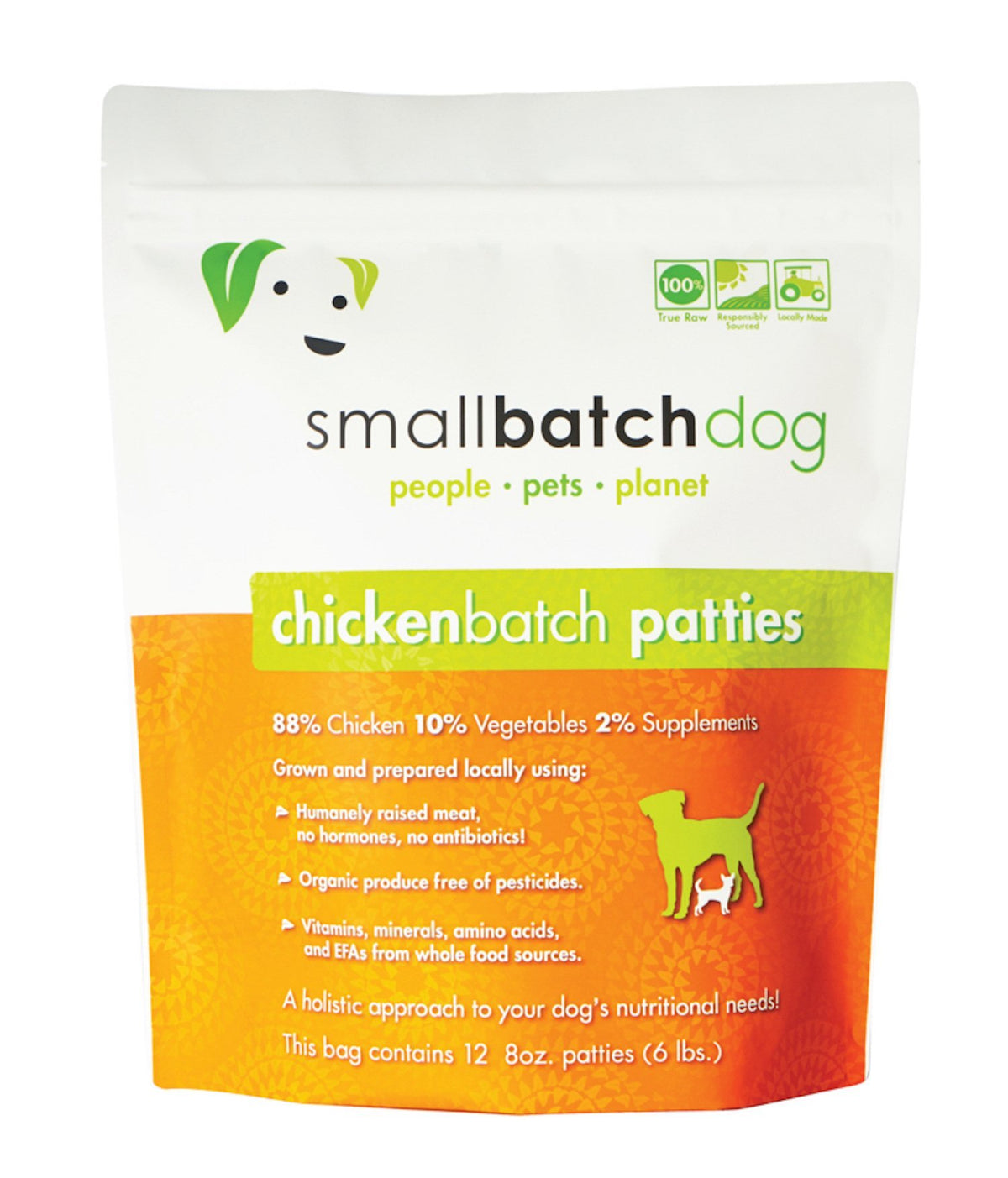 Smallbatch Dog Frozen Patties Chicken 6lb-Four Muddy Paws