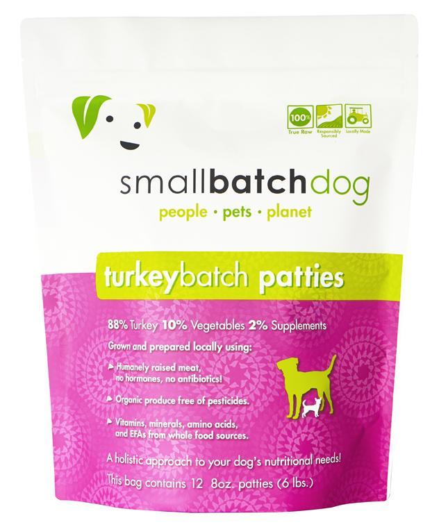 Smallbatch Dog Frozen Patties Turkey 6lb-Four Muddy Paws