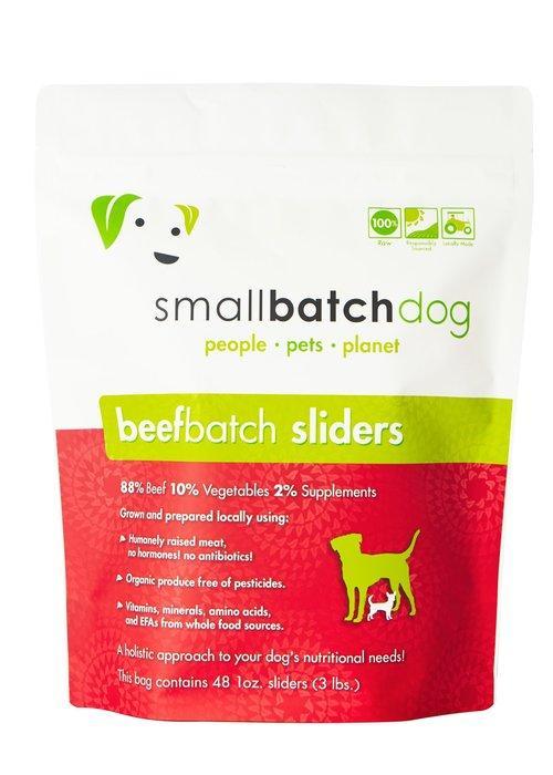 Smallbatch Dog Frozen Slider Beef 3lb-Four Muddy Paws