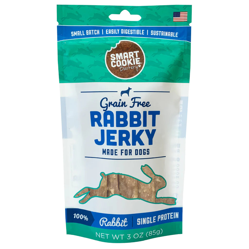 Smart Cookie Bakery Rabbit Jerky 3oz-Four Muddy Paws