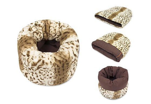 Snuggle Bed Leopard Brown S-Four Muddy Paws