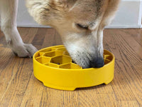 SodaPup Honeycomb Slow Feeder Bowl Yellow-Four Muddy Paws
