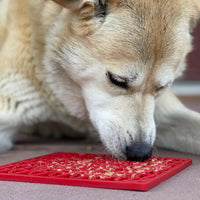 SodaPup TPE Emat "Peace" Tree Design Lick Mat Red-Four Muddy Paws