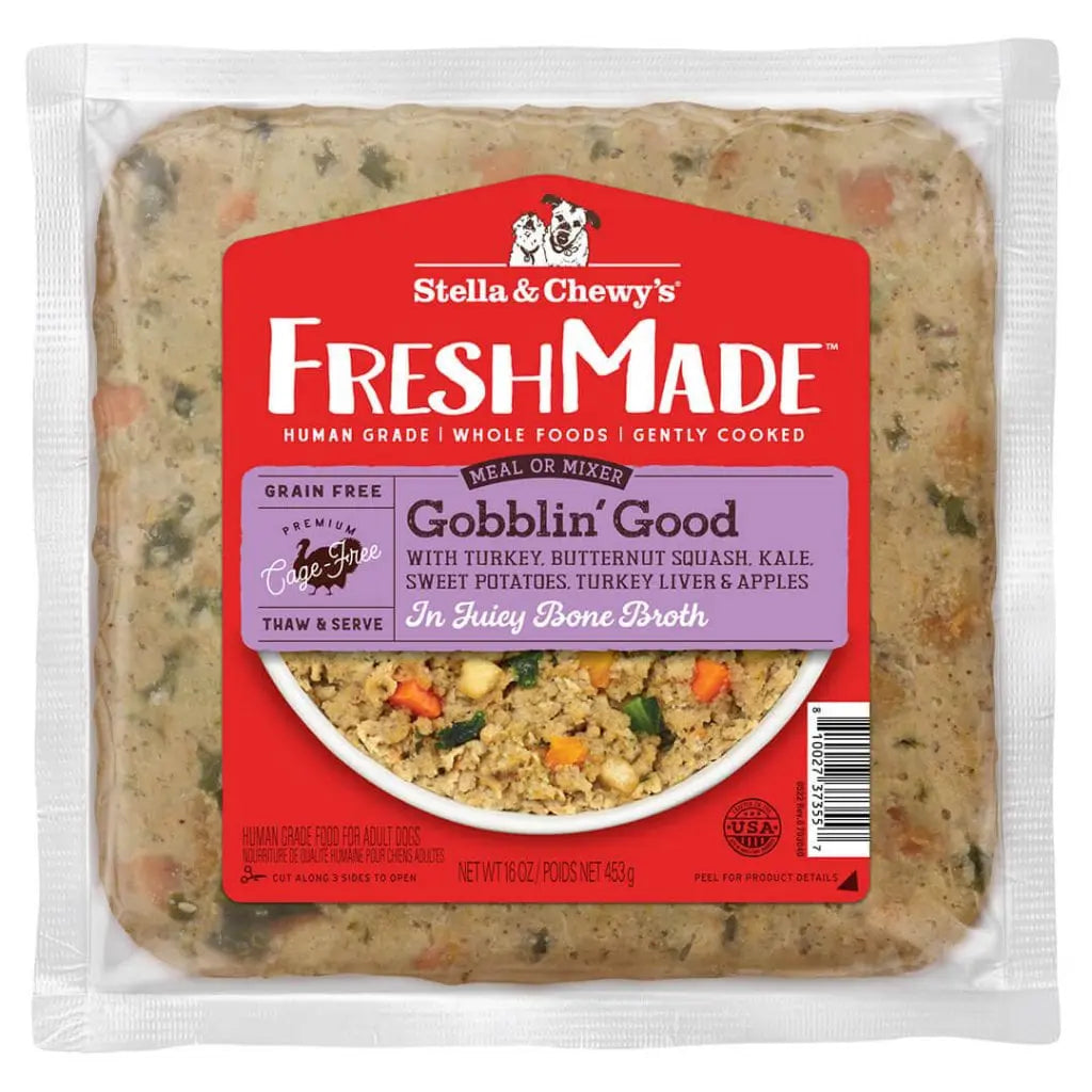 Stella & Chewy's Freshmade Gobblin' Good Turkey Gently Cooked Dog Food 16oz-Four Muddy Paws