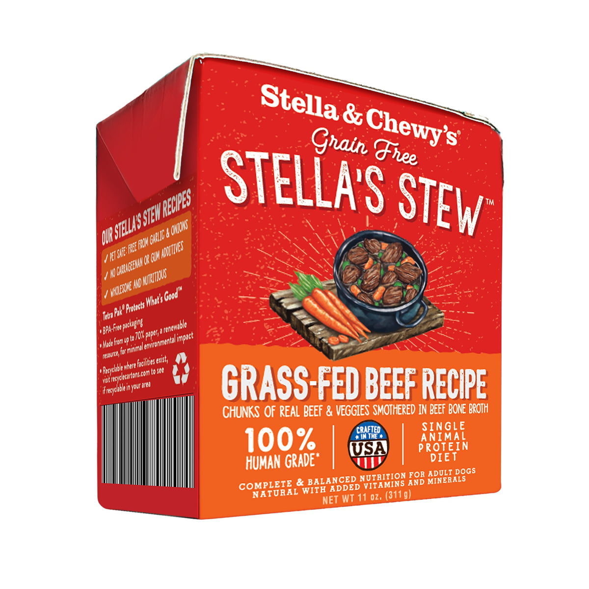 Stella & Chewy's Grass Fed Beef Stew 11oz-Four Muddy Paws