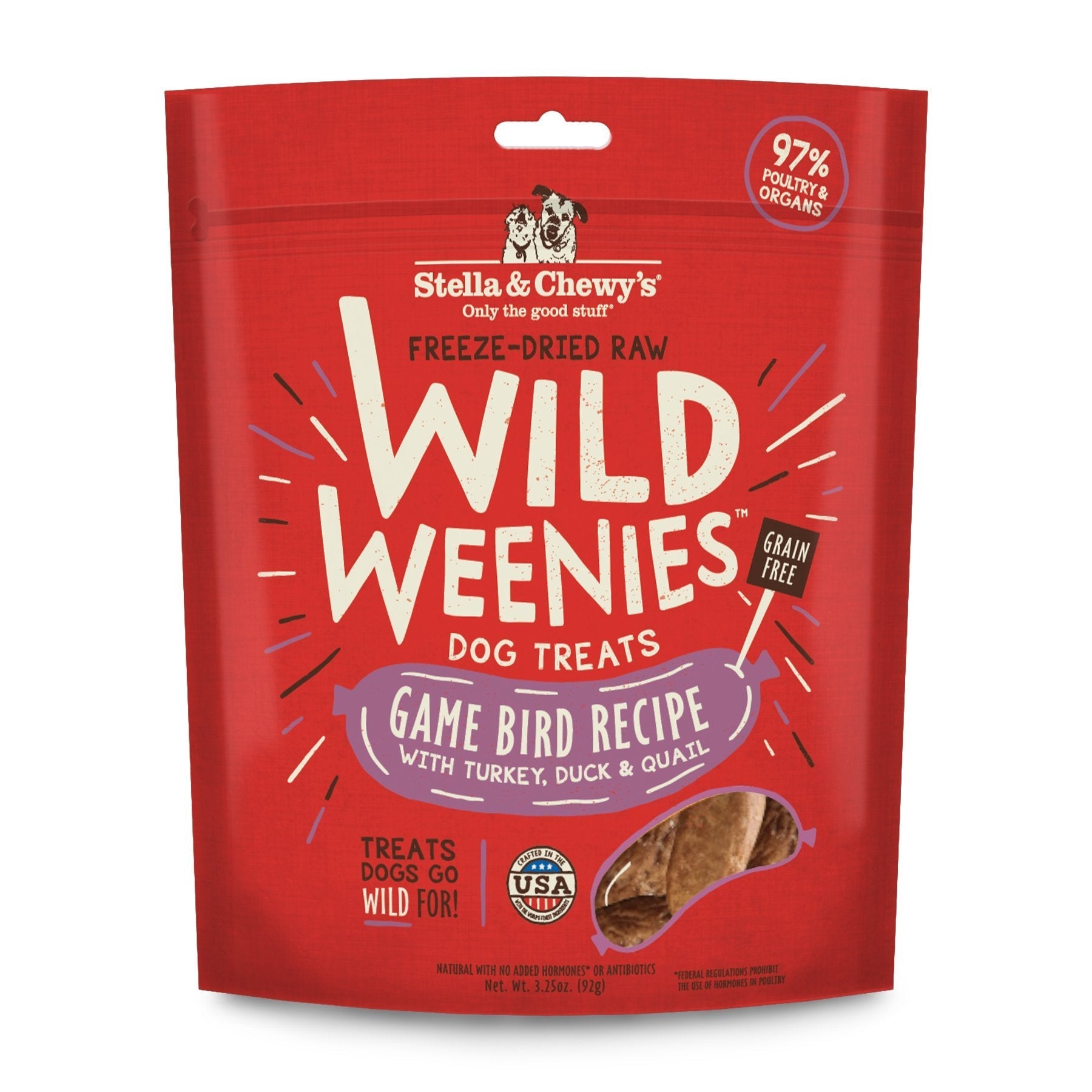Stella & Chewy's Wild Weenies Game Bird Recipe 3.25oz-Four Muddy Paws