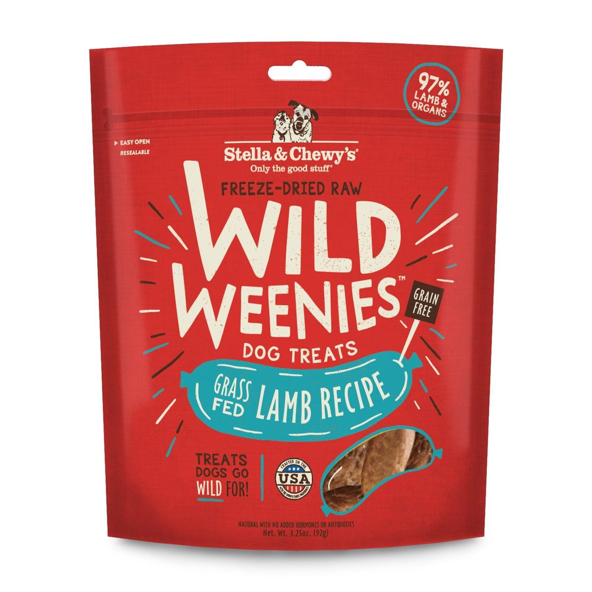 Stella & Chewy's Wild Weenies Lamb Recipe 3.25oz-Four Muddy Paws