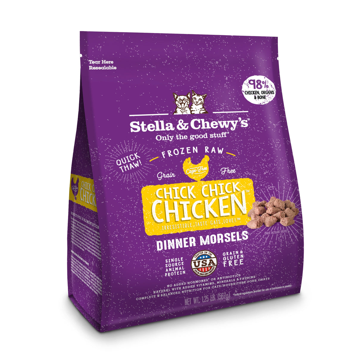 Stella and Chewy's Cat Frozen Raw Chick Chicken Morsels 1.25lb-Four Muddy Paws
