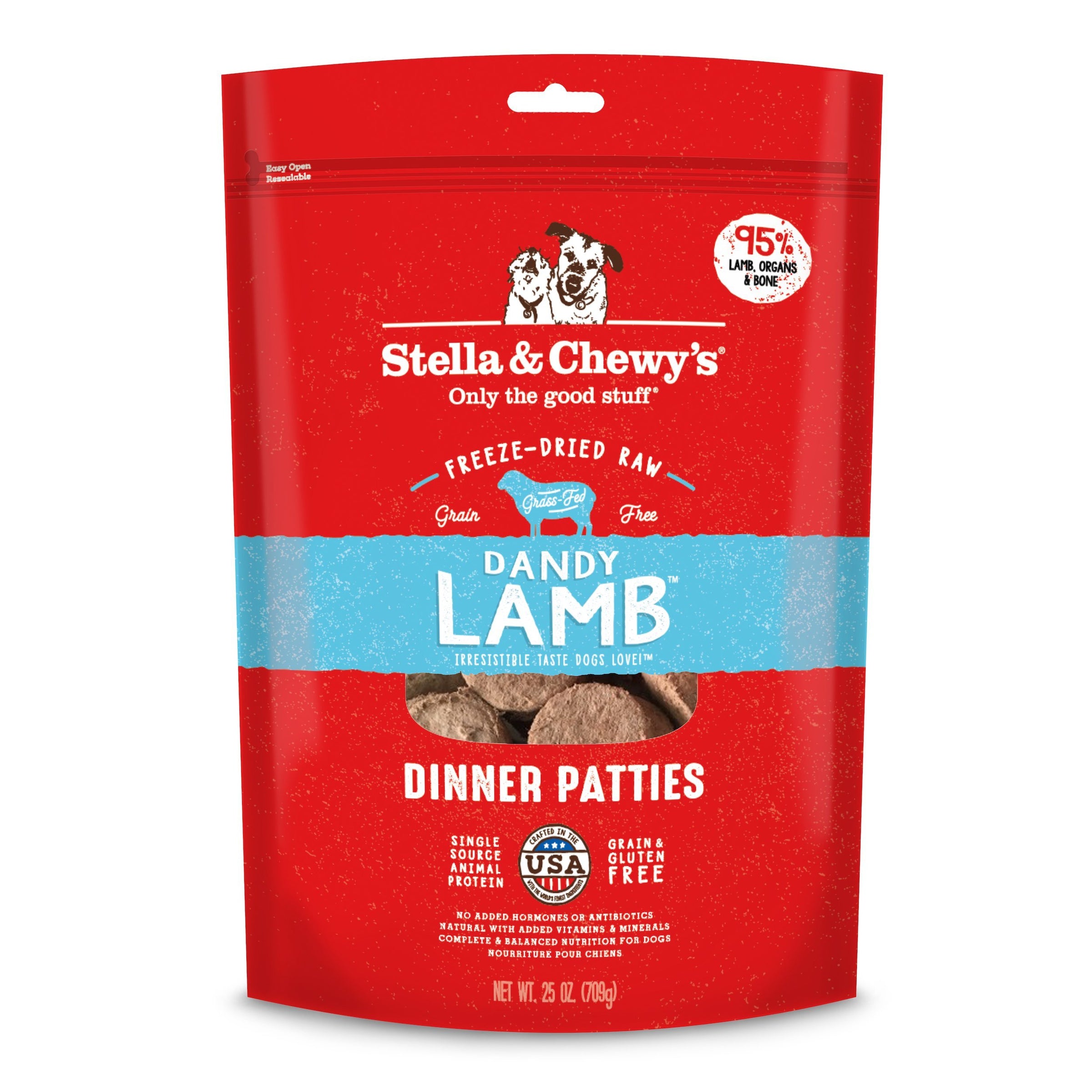 Stella and Chewy's Freeze Dried Lamb Patties 25oz-Four Muddy Paws