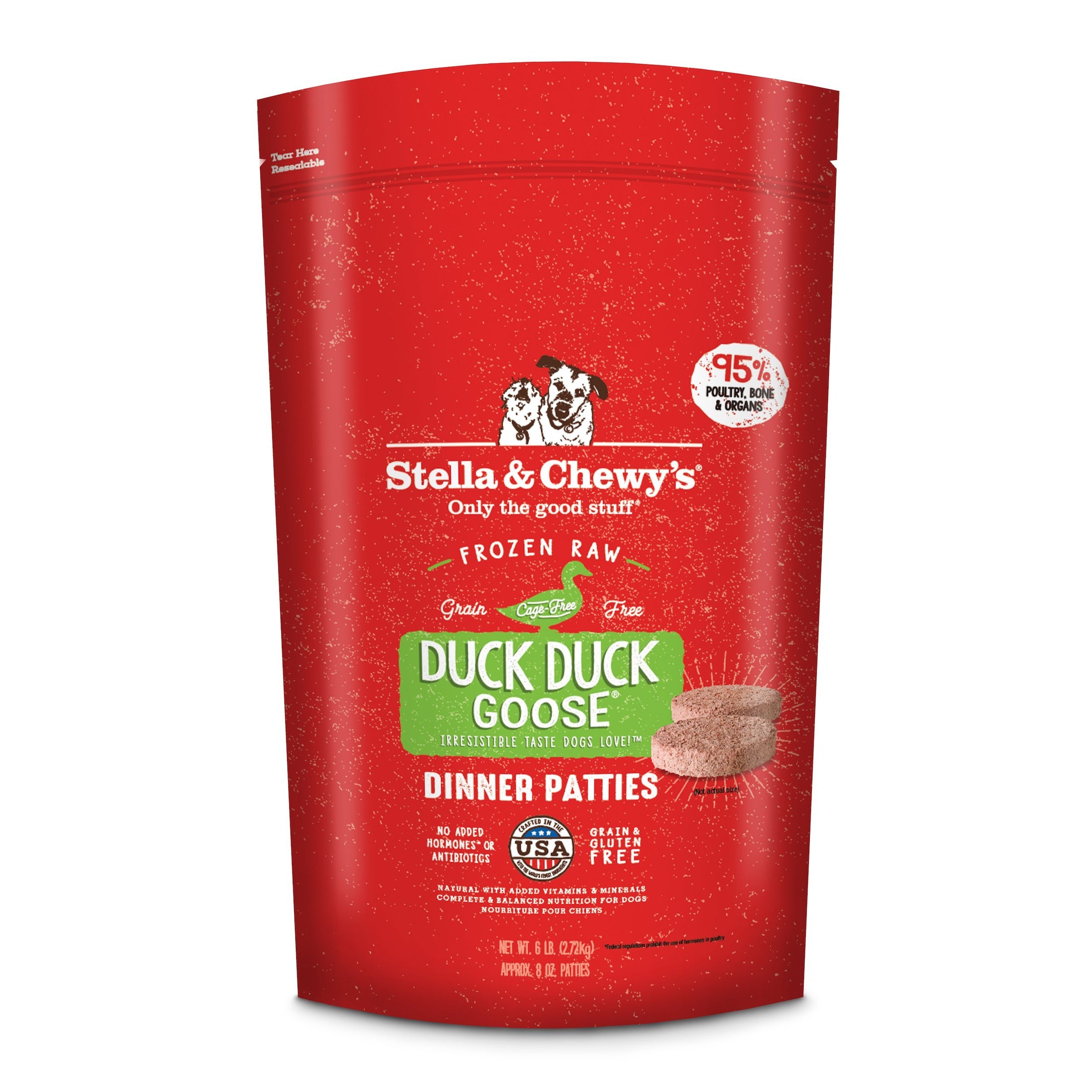 Stella and Chewy's Frozen Duck Duck Goose Patties 6lb-Four Muddy Paws
