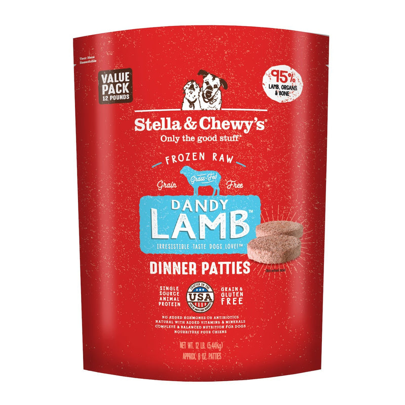 Stella and Chewy's Frozen Lamb Patties 12lb-Four Muddy Paws