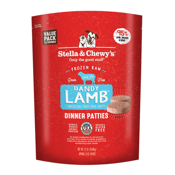 Stella and Chewy's Frozen Lamb Patties 12lb-Four Muddy Paws