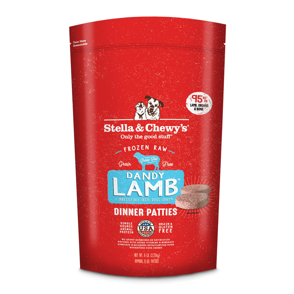 Stella and Chewy's Frozen Lamb Patties 6lb-Four Muddy Paws