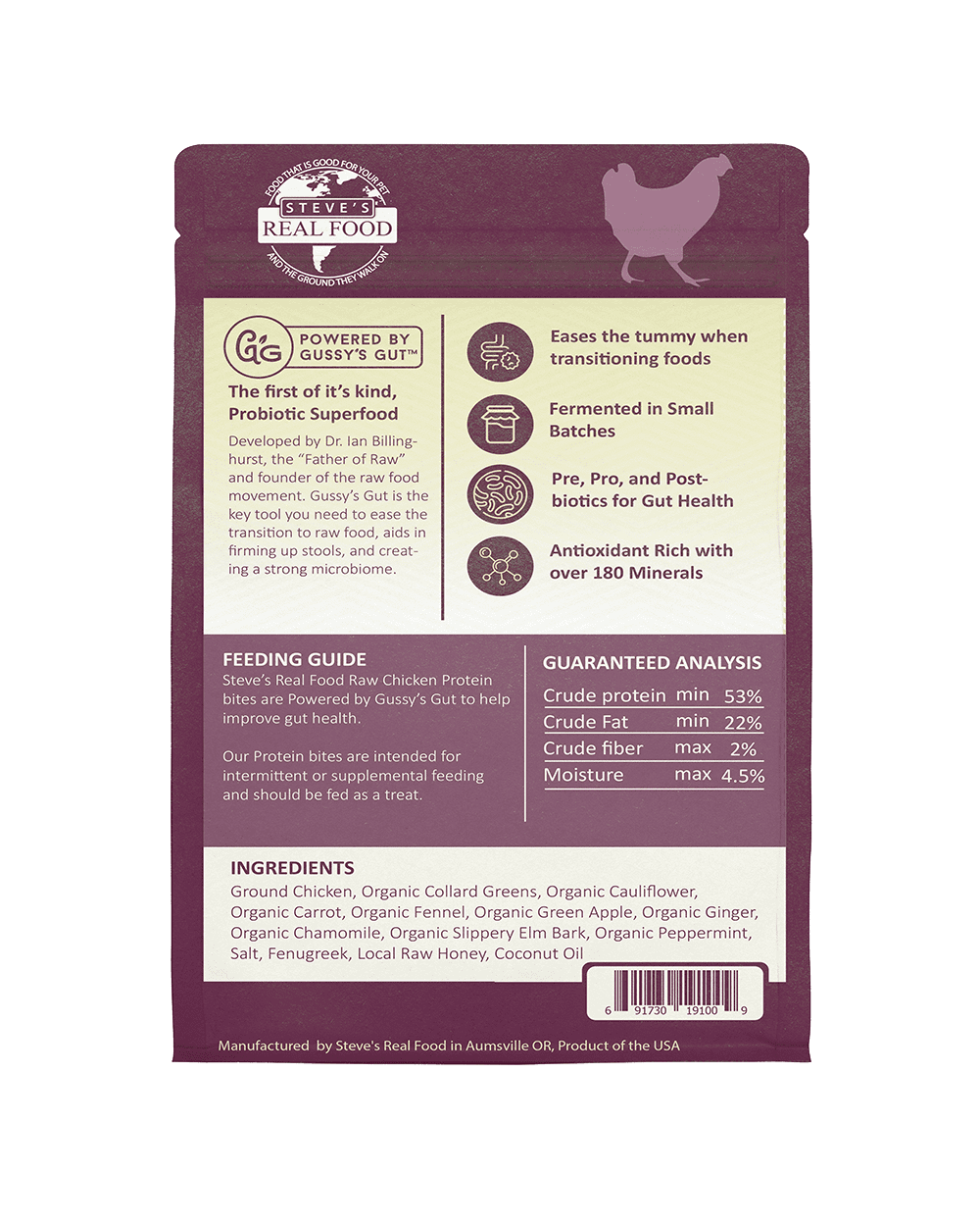 Steve's Real Food Dog Cat FD Probiotic Chicken Bites 4oz-Four Muddy Paws