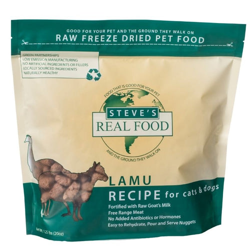 Steve's Real Food Dog Cat Freeze-Dried Lamu Nuggets 1.25lb-Four Muddy Paws