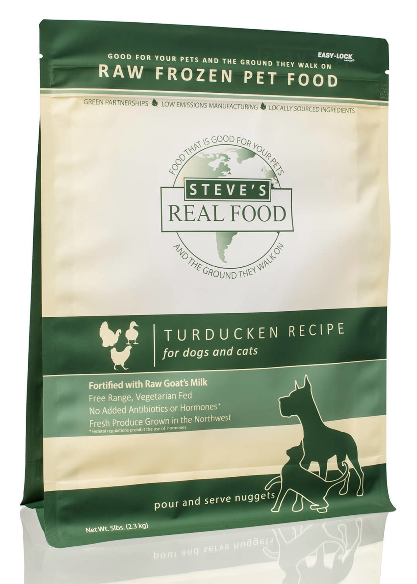 Steve's Real Food Dog Cat Frozen Turducken Nuggets 5LB-Four Muddy Paws