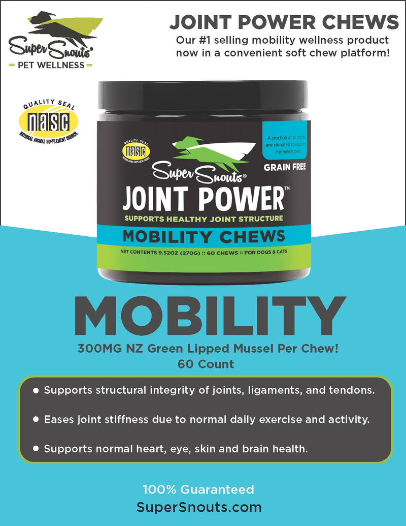 Super Snouts Joint Power Chews Mussel 60ct-Four Muddy Paws