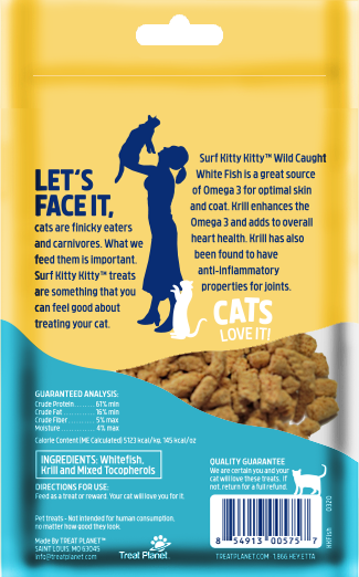 Surf Kitty Kitty Freeze Dried Whitefish with Krill Cat Treats .9oz-Four Muddy Paws
