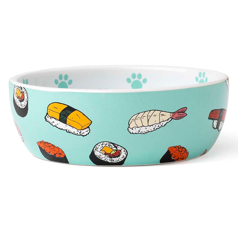 Sushi Bowl Shallow Teal 1.75cup-Four Muddy Paws