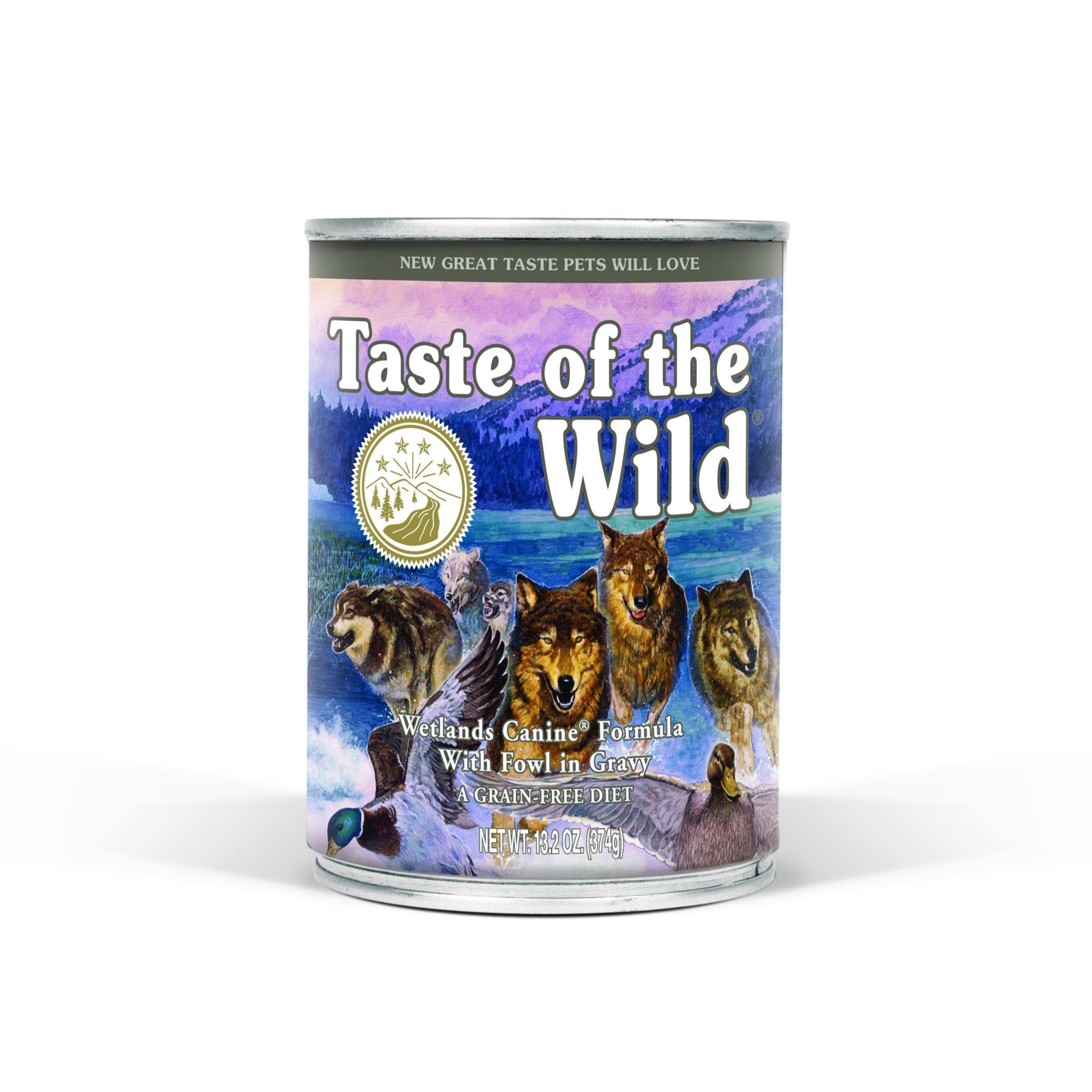 TASTE OF THE WILD Wetlands Dog Can Food Wild Fowl 13oz-Four Muddy Paws