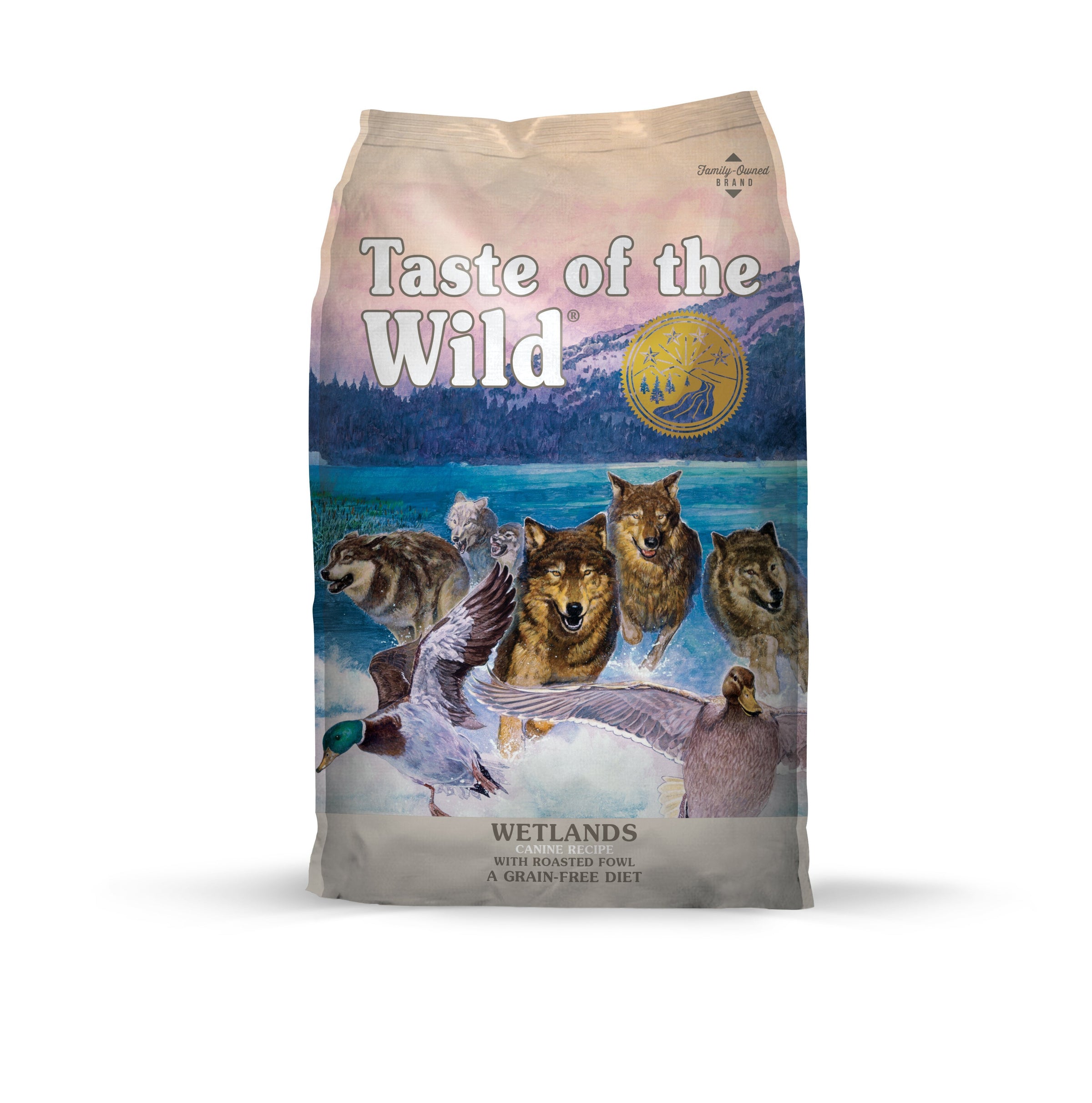 TASTE OF THE WILD Wetlands Dog Food Wild Fowl 28lb-Four Muddy Paws