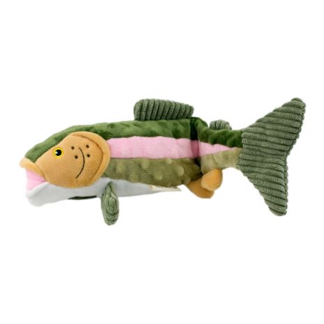 Tall Tails Trout with Twitch Tail Dog Toy 15"-Four Muddy Paws
