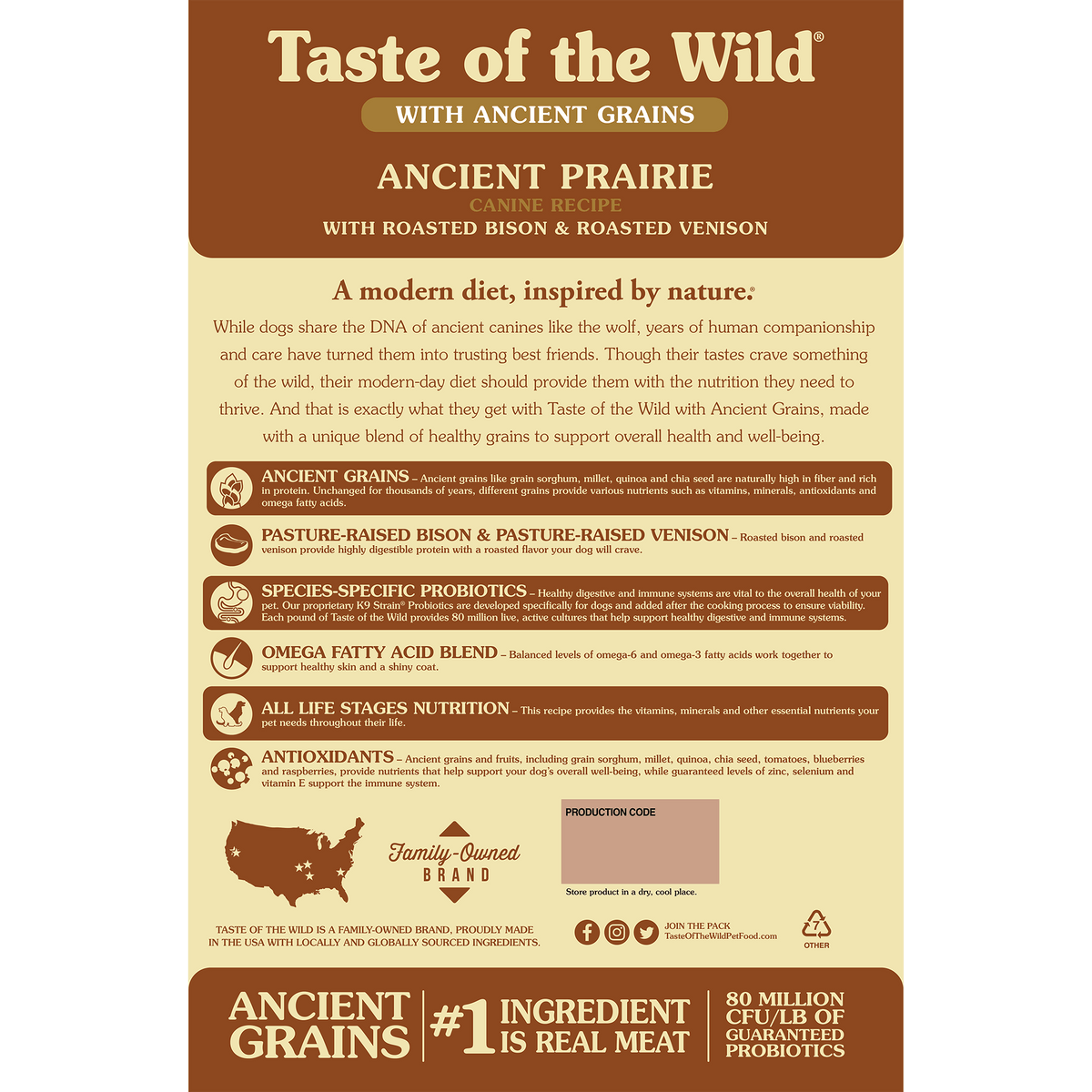 Taste of the Wild Ancient Prairie Dog Food 28lb-Four Muddy Paws