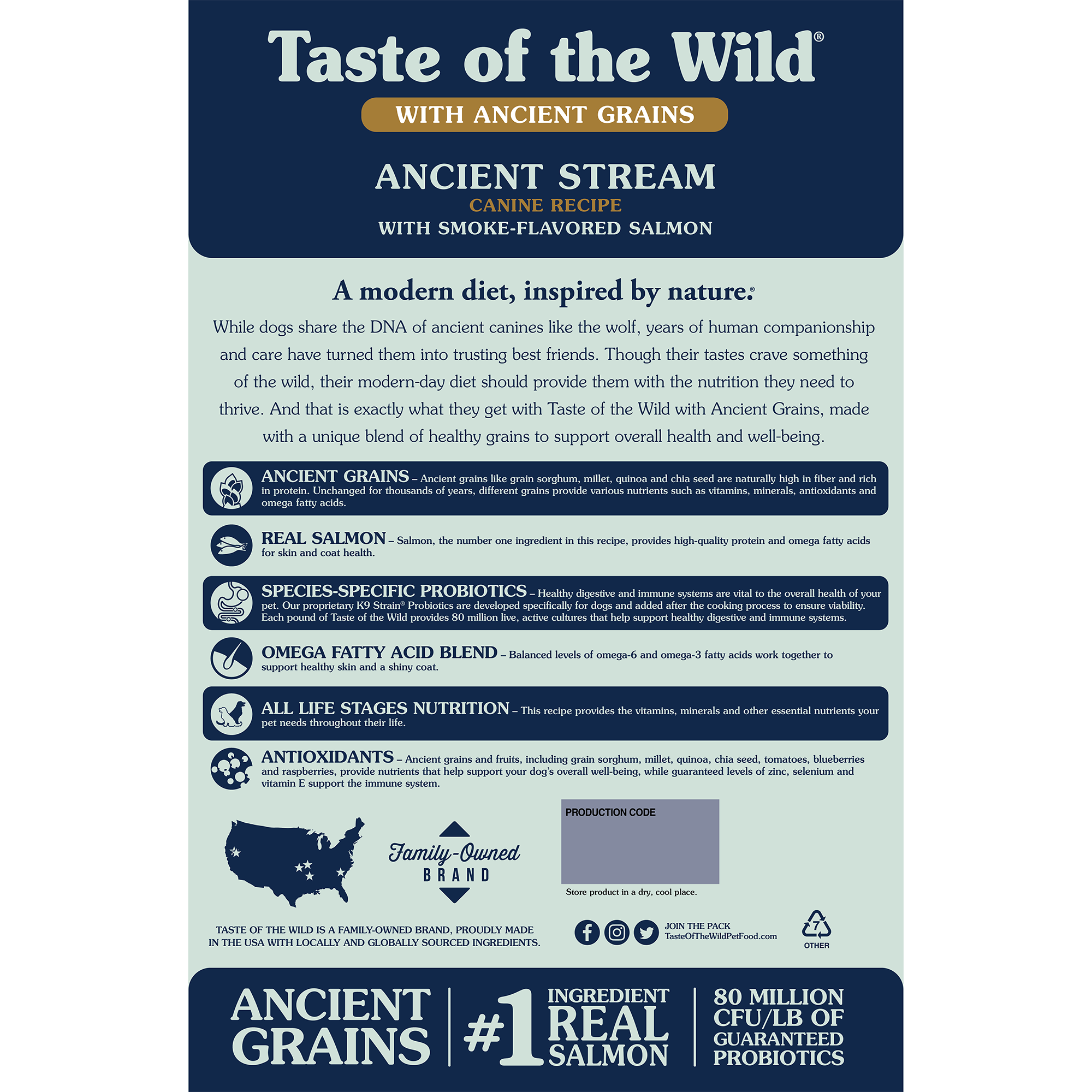 Taste of the Wild Ancient Stream Dog Food 5lbs-Four Muddy Paws