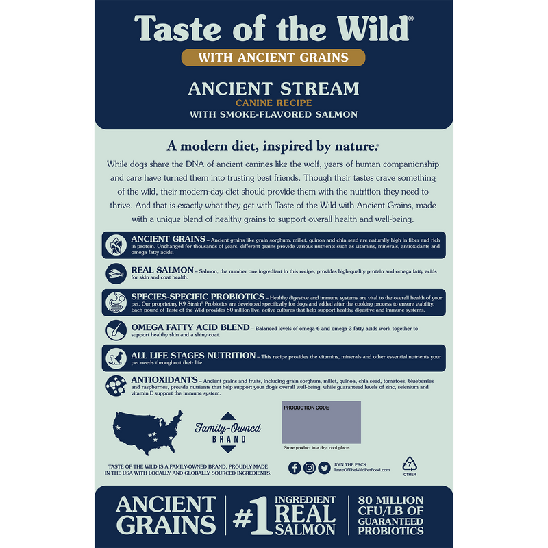 Taste of the Wild Ancient Stream Dog Food 5lbs-Four Muddy Paws