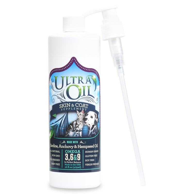 Ultra Oil for Pets Skin and Coat Supplement 16oz-Four Muddy Paws