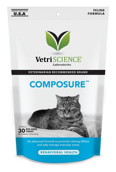 VETRISCIENCE COMPOSURE CHEWS FOR CATS 30 count-Four Muddy Paws