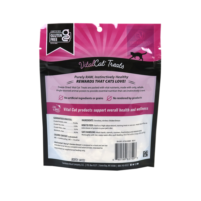 VITAL ESSENTIALS FREEZE DRIED CHICKEN CAT TREAT 1OZ-Four Muddy Paws
