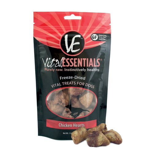 VITAL ESSENTIALS FREEZE DRIED CHICKEN HEART TREAT 1.9OZ-Four Muddy Paws
