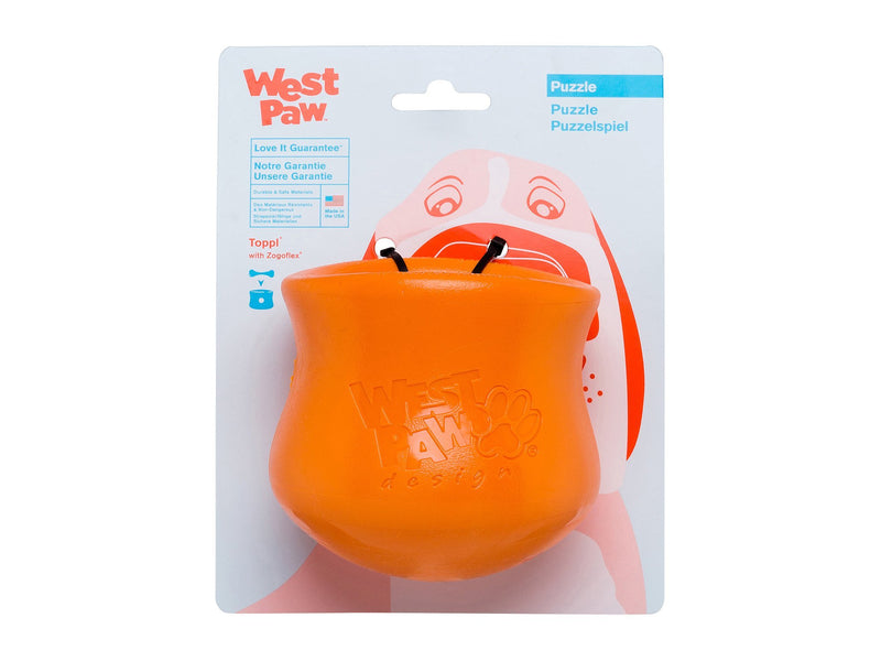 WEST PAW TOPPL ZOGO FLEX TOY ORANGE LARGE-Four Muddy Paws