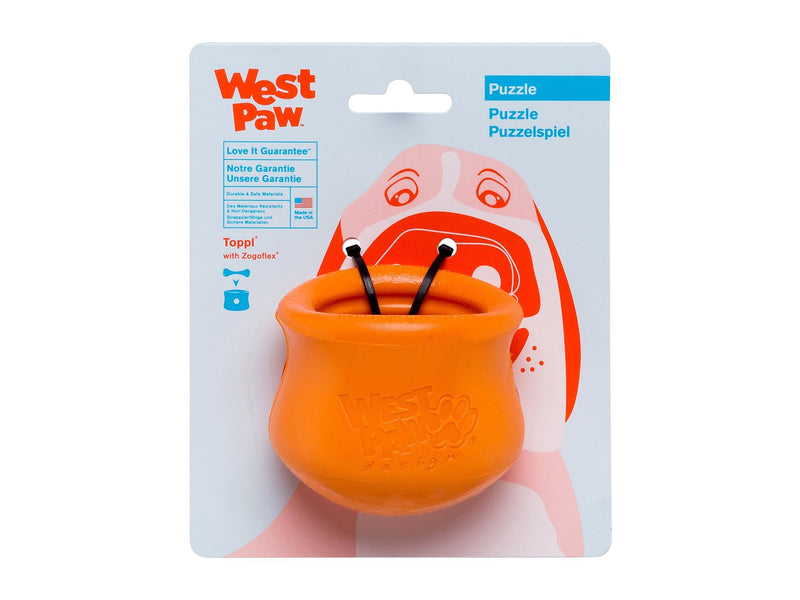 WEST PAW TOPPL ZOGO FLEX TOY Orange Small-Four Muddy Paws