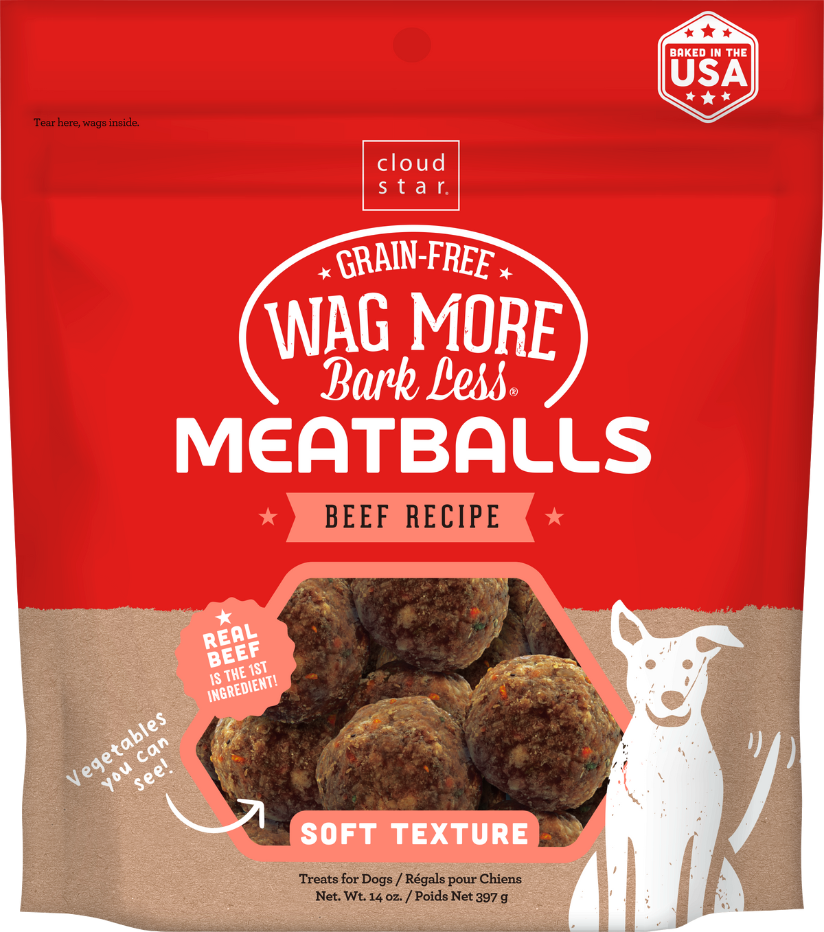 Wagmore Dog Grain Free Beef Meatballs 14oz-Four Muddy Paws