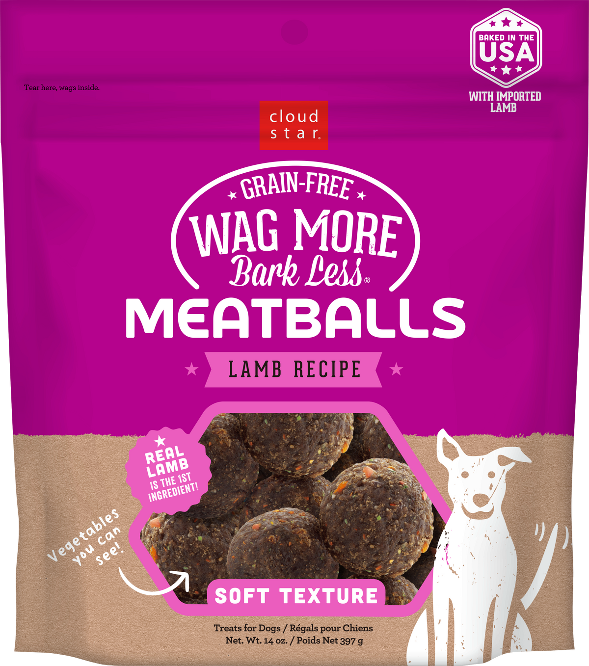 Wagmore Dog Grain Free Lamb Meatballs 14oz-Four Muddy Paws