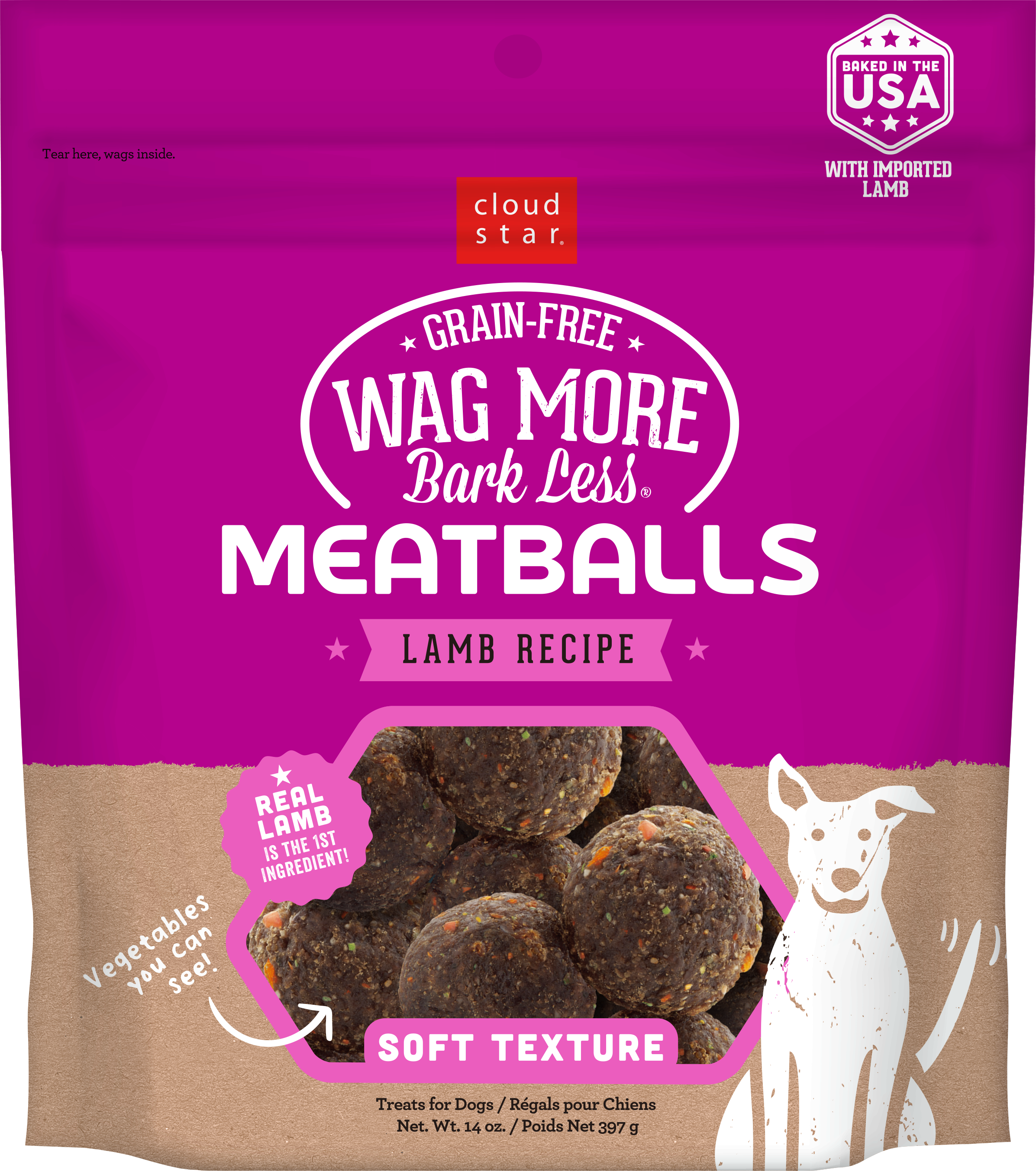 Wagmore Dog Grain Free Lamb Meatballs 14oz-Four Muddy Paws